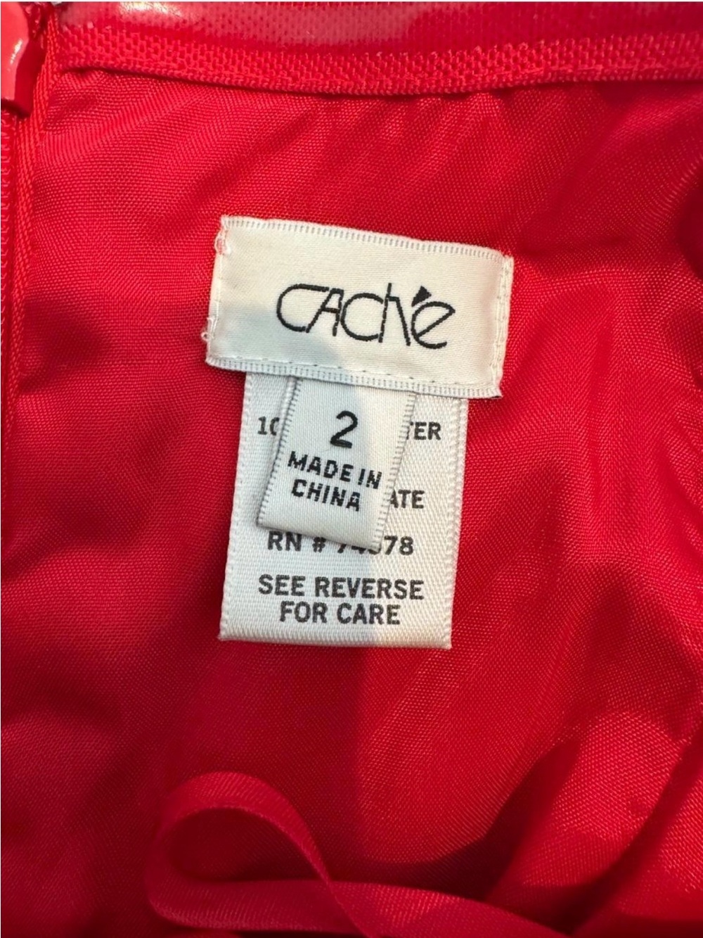 Caché Red Ruffle Mini Dress with straps, 2 - Picture 4 of 6